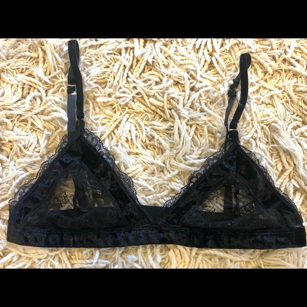 Lacey, velvety bra.